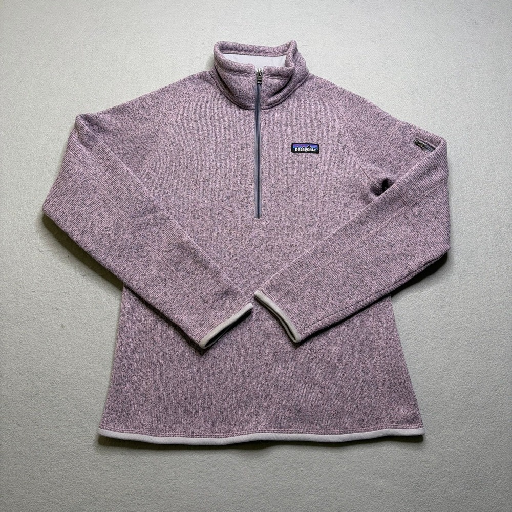 Patagonia Better Sweater Women S Pink 1/4 Zip Fleece Pullover STY25618 Heathered